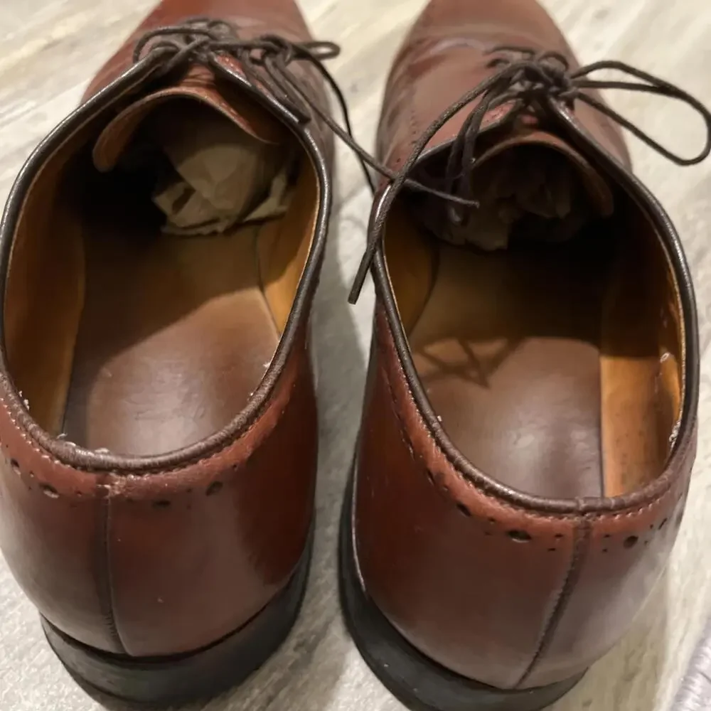 ALLEN EDMONDS HASTINGS CHILI BROWN OXFORD MENS DRESS SHOES SIZE 12C USA GOOD CON